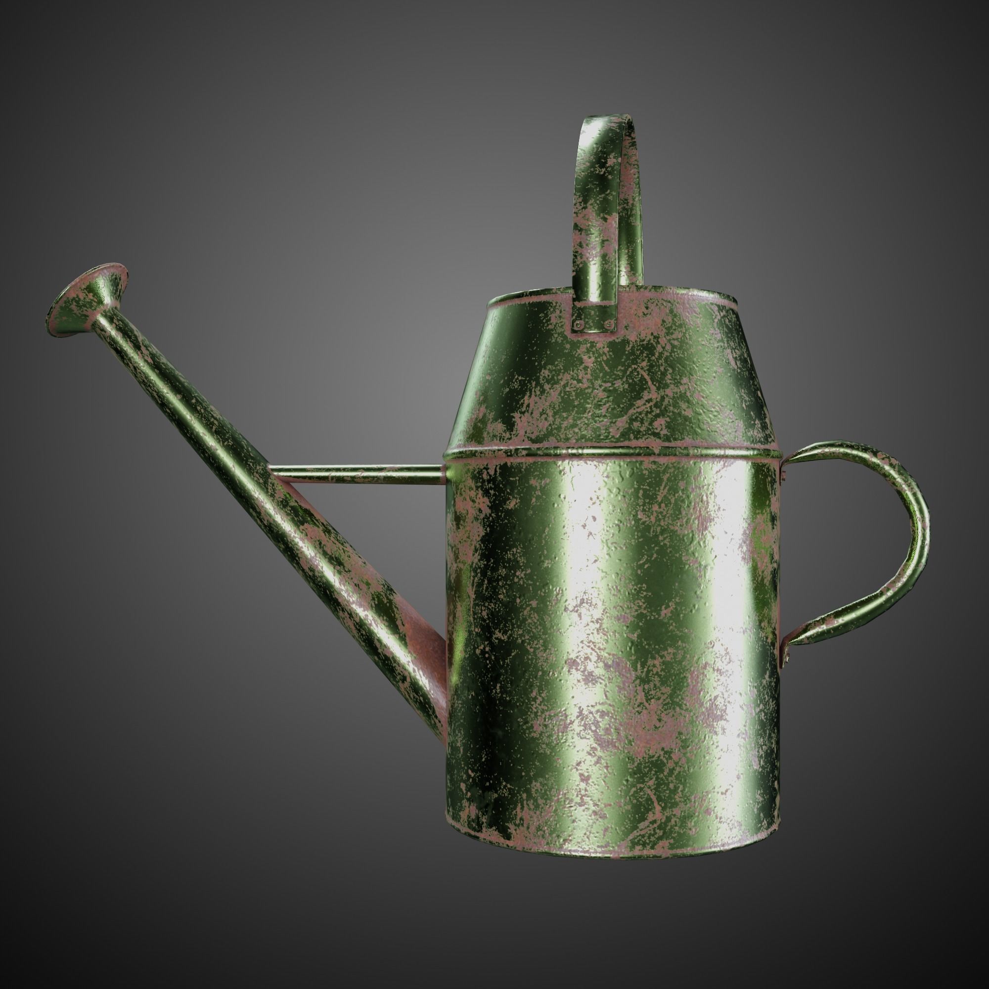 Watering Can Vintage Low-poly 3D model_12