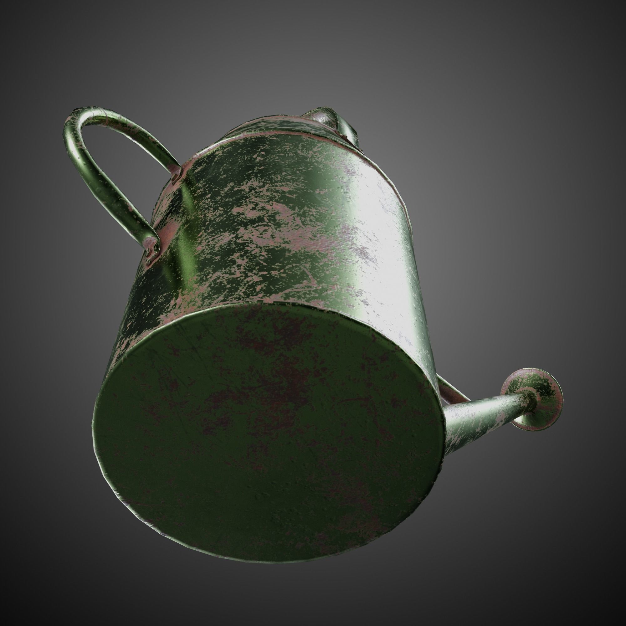 Watering Can Vintage Low-poly 3D model_10