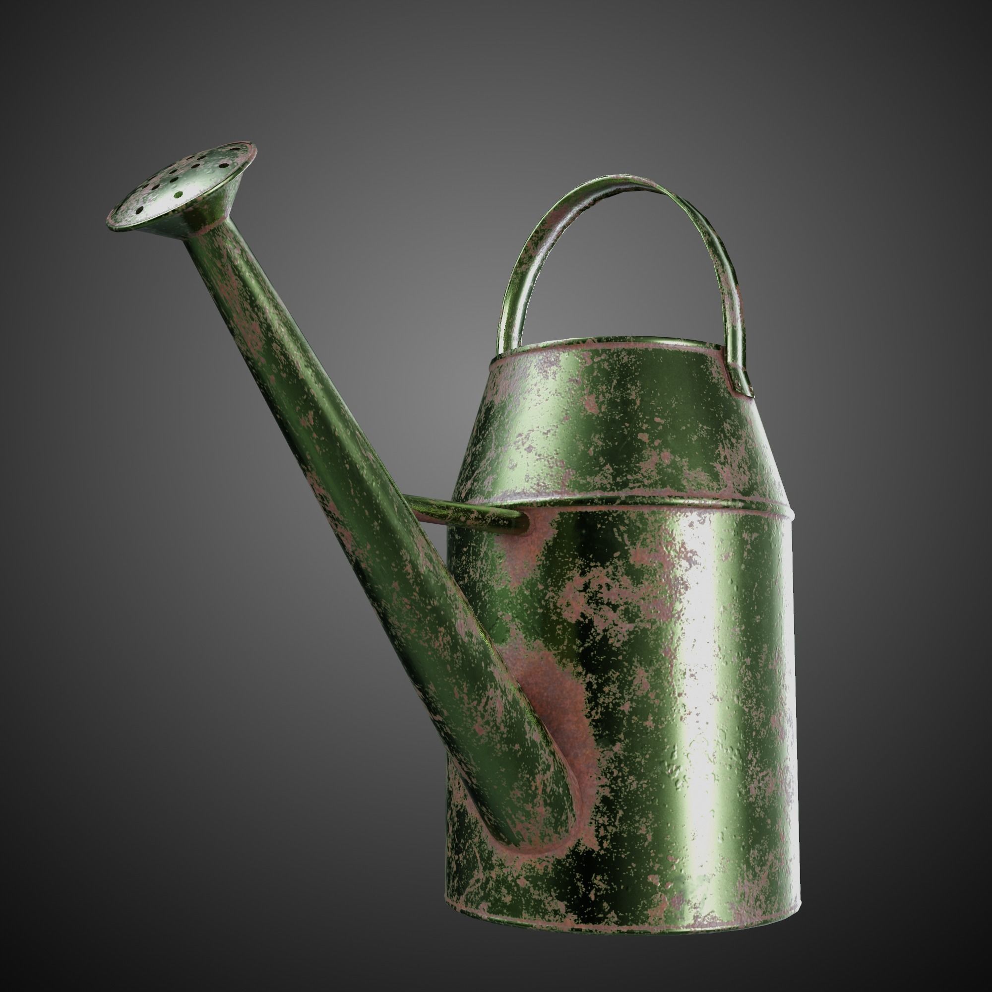 Watering Can Vintage Low-poly 3D model_5