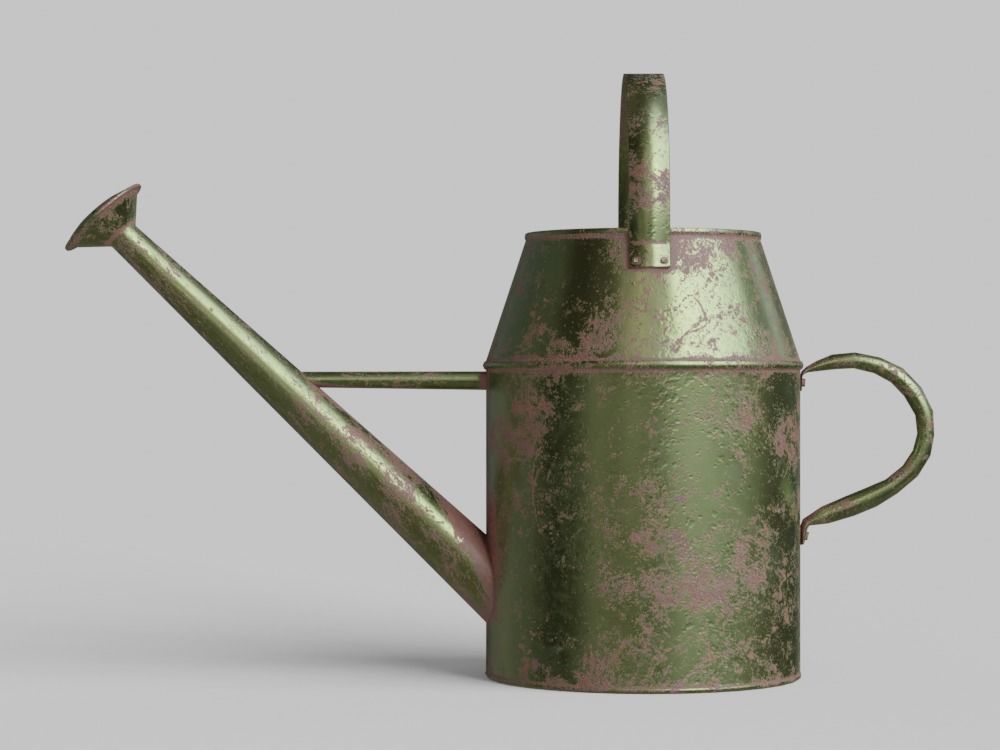 Watering Can Vintage Low-poly 3D model_4