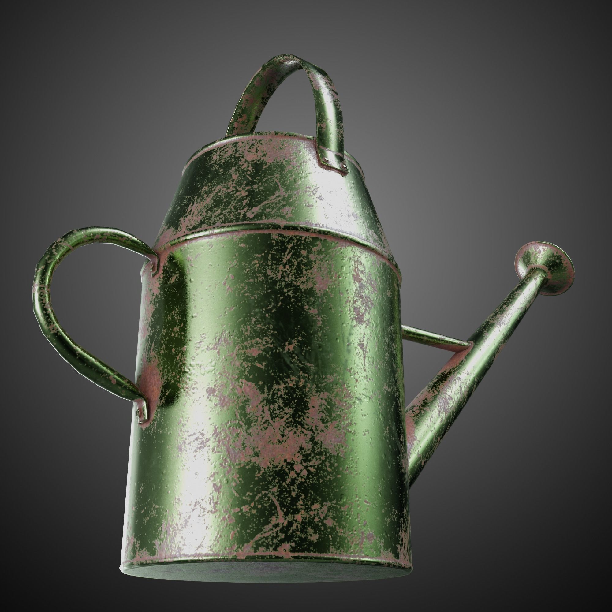 Watering Can Vintage Low-poly 3D model_13
