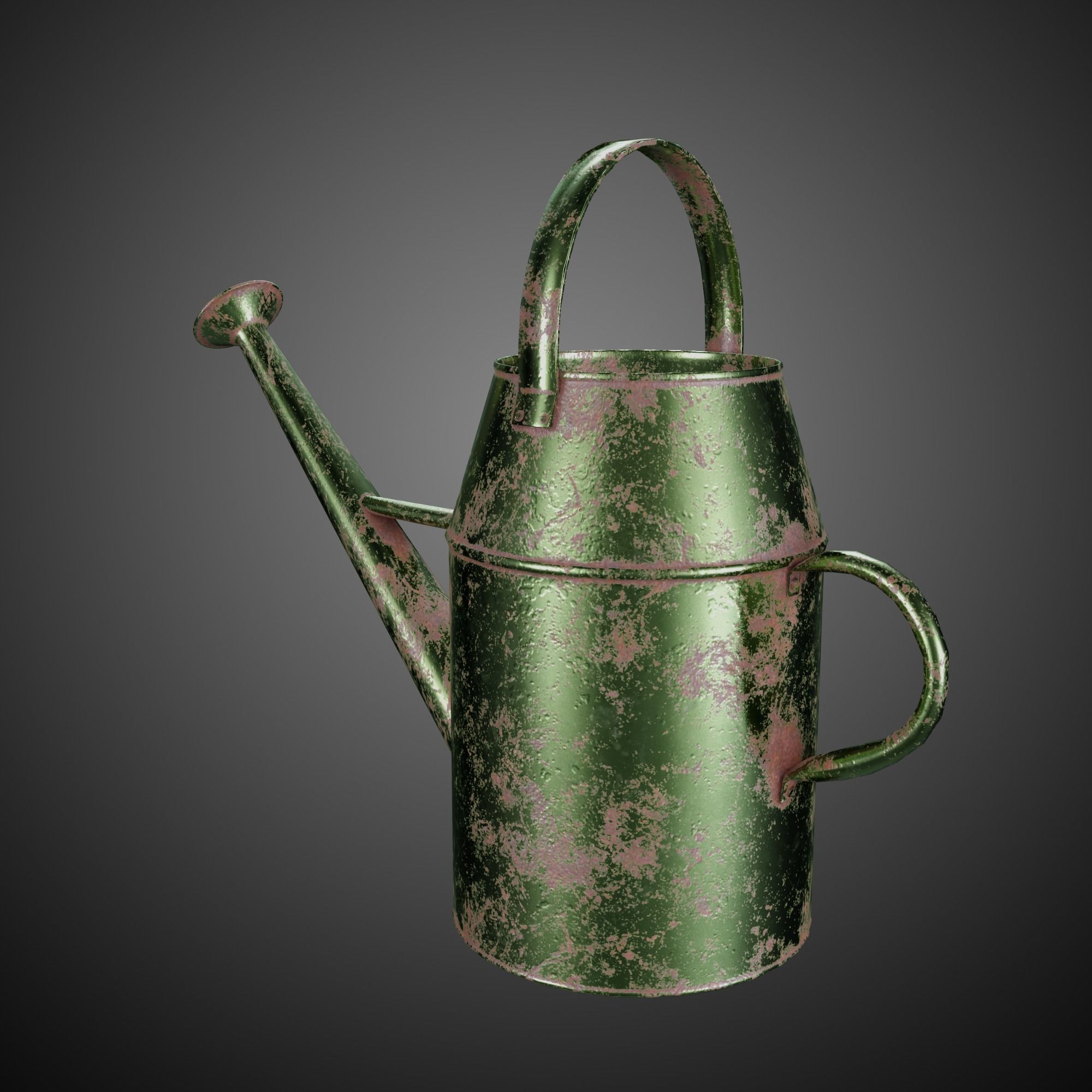 Watering Can Vintage Low-poly 3D model_7