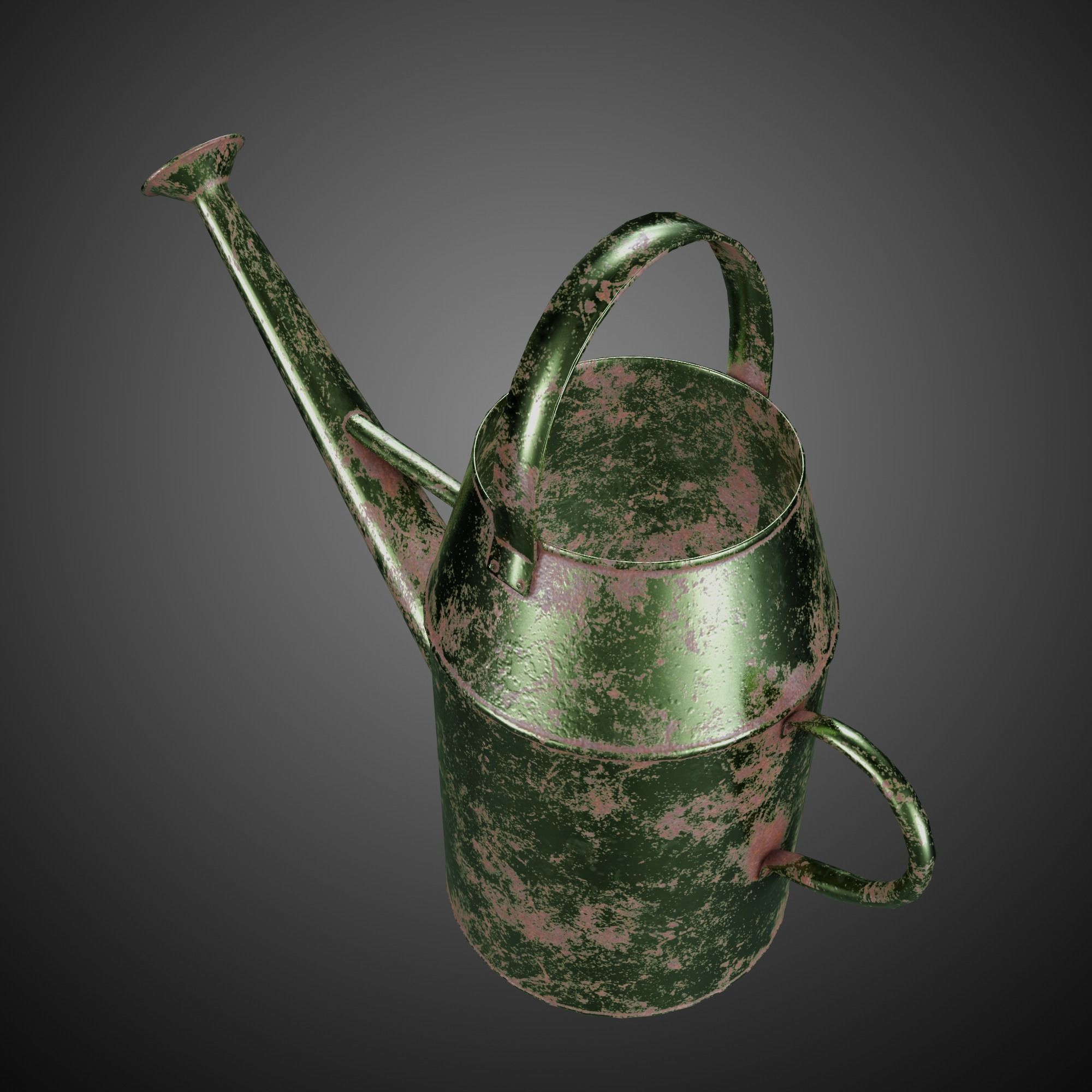 Watering Can Vintage Low-poly 3D model_8
