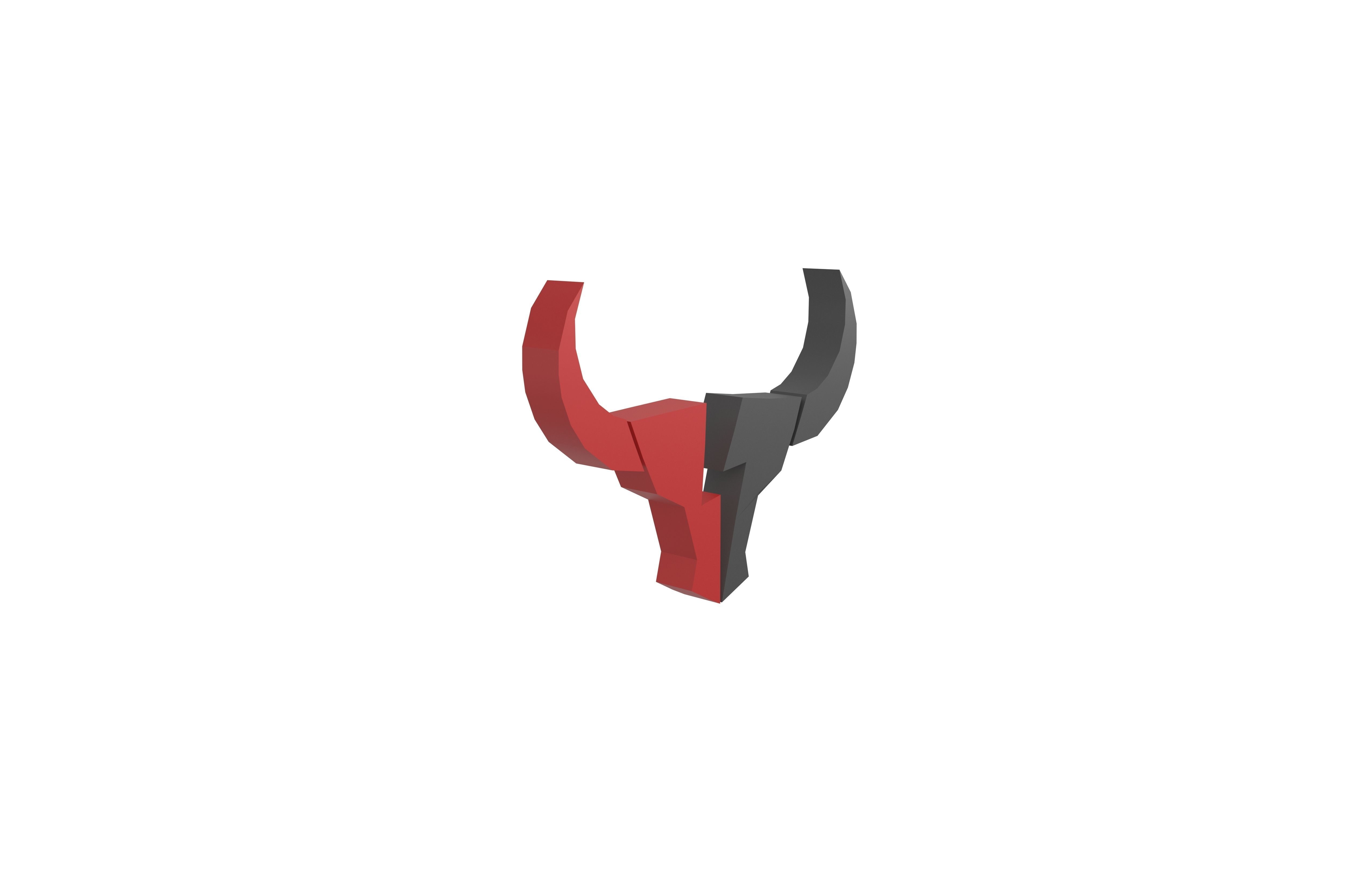 Bull Emblem v1 001 Low-poly 3D model_3
