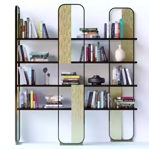 Modern shelf with books 3D model
