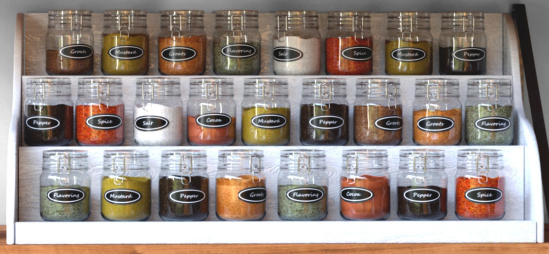 Spices and cereals 3D model_2