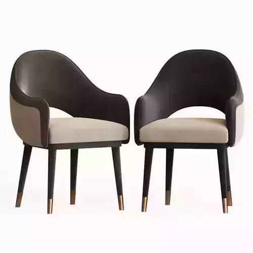 Black and White Dining Armchair Armrest