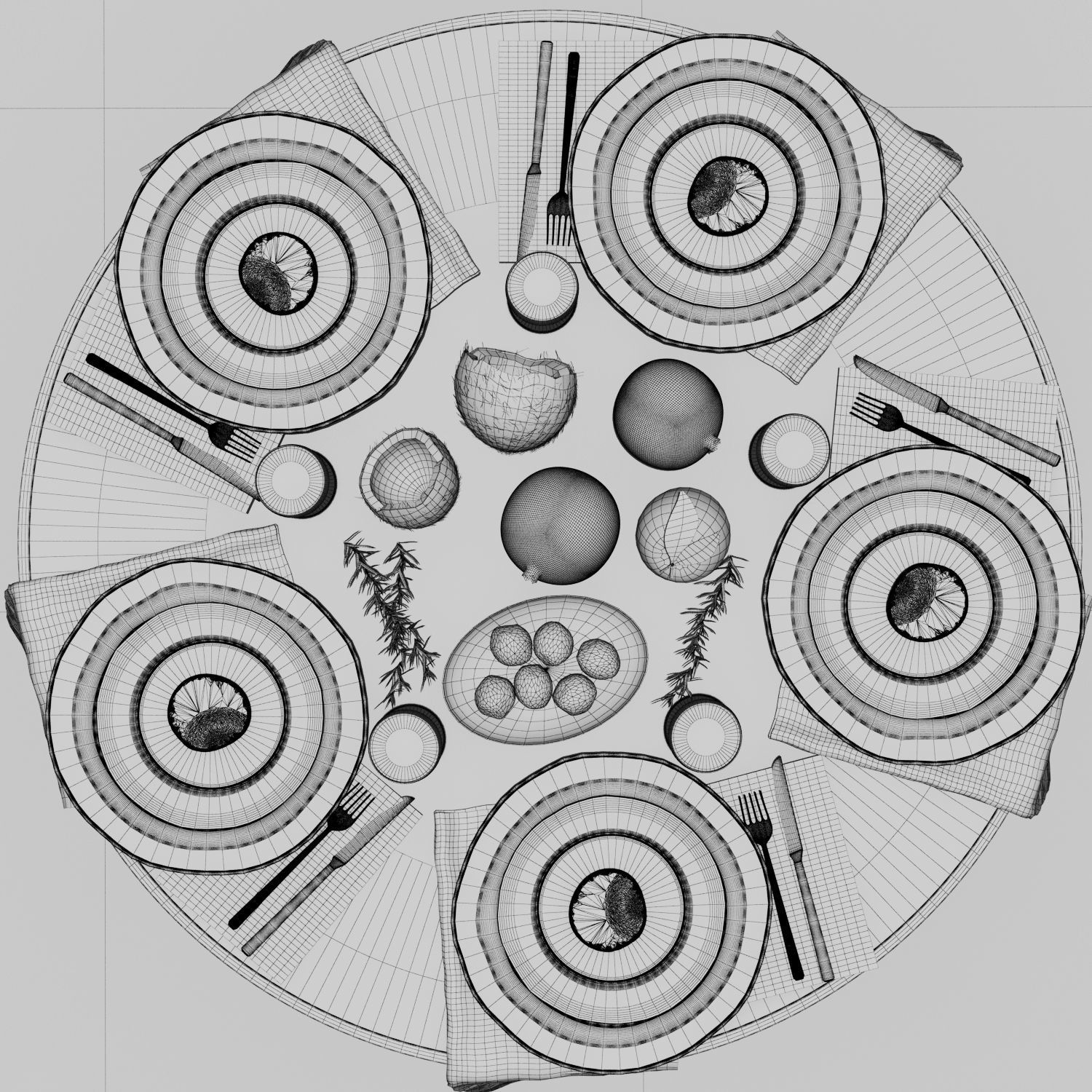 Table setting 3 3D model_1