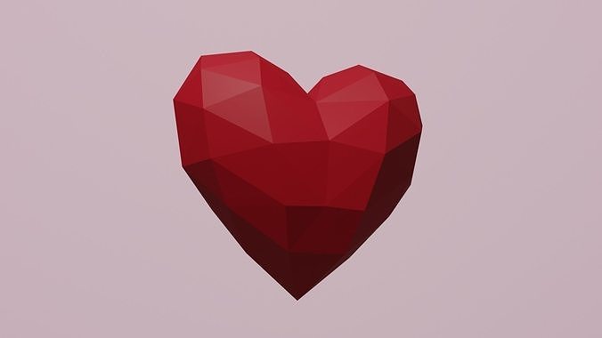 Simple low poly heart Free low-poly 3D model