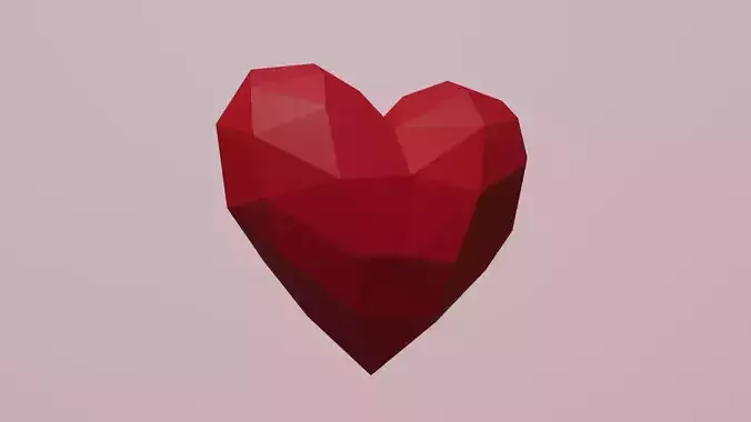 Simple low poly heart Free low-poly 3D model