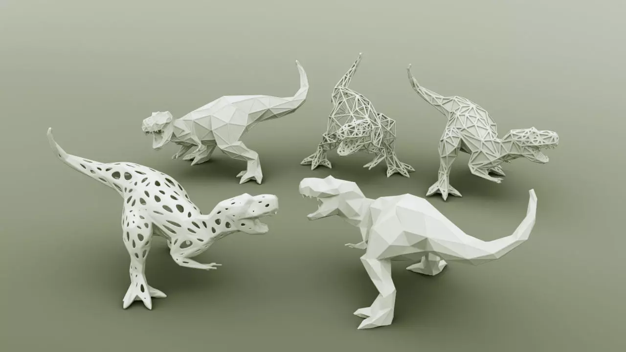 3D PRINTED MODEL T-REX-5-PATTERN-DESIGN 3D print model_0