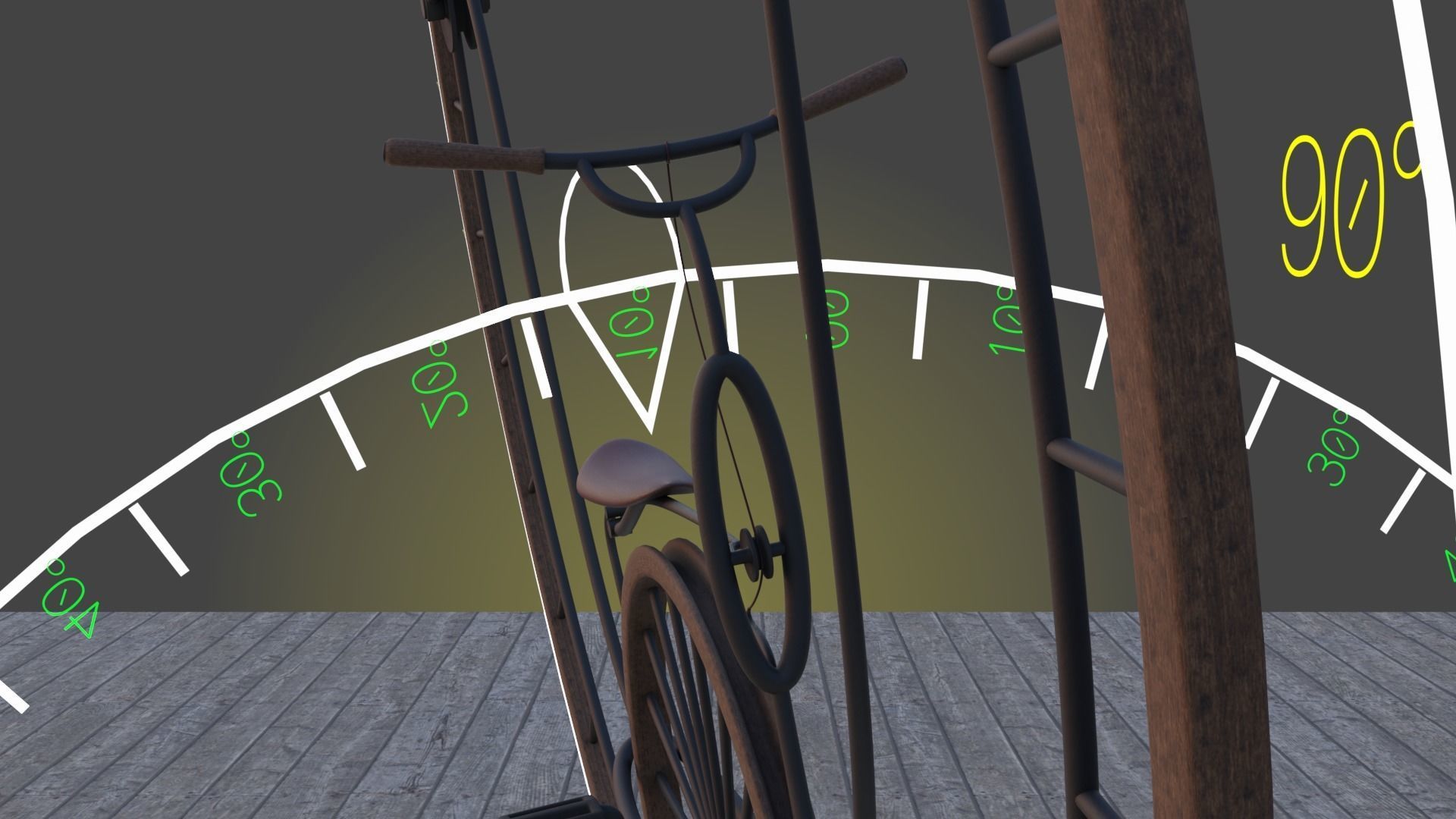 Classic Monowheel Low-poly 3D model_3