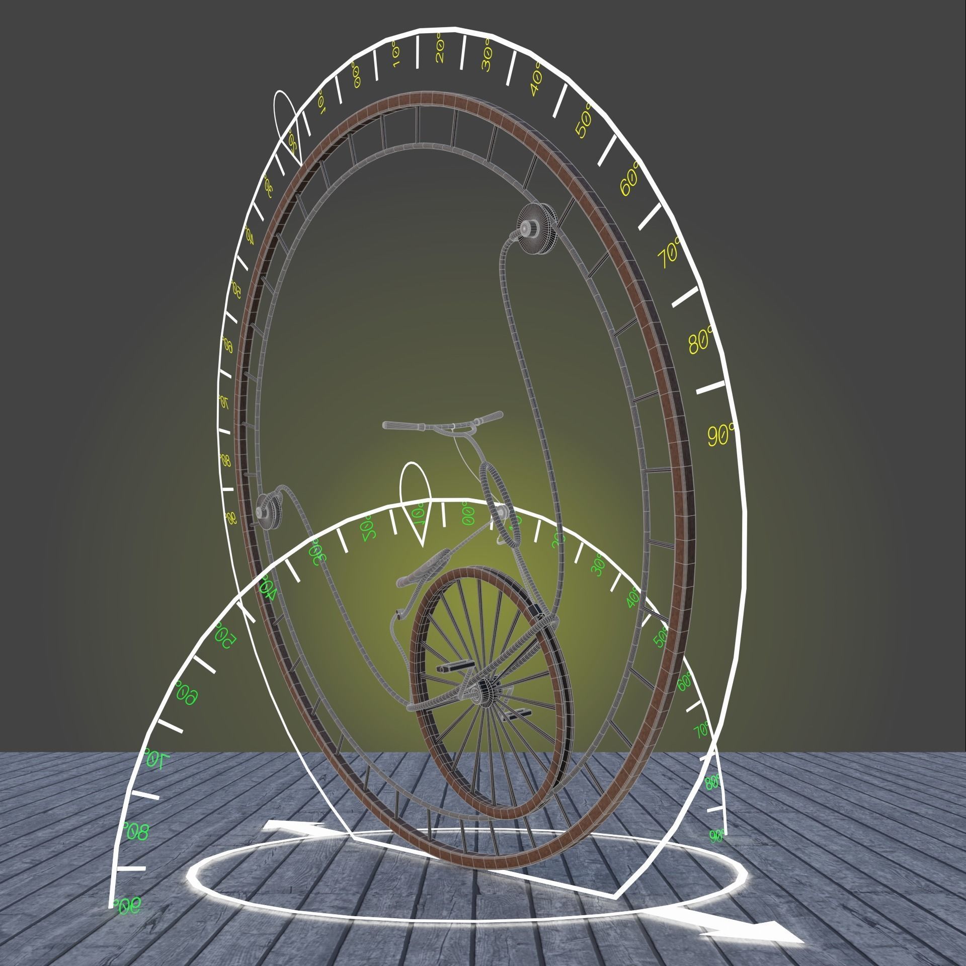 Classic Monowheel Low-poly 3D model_2