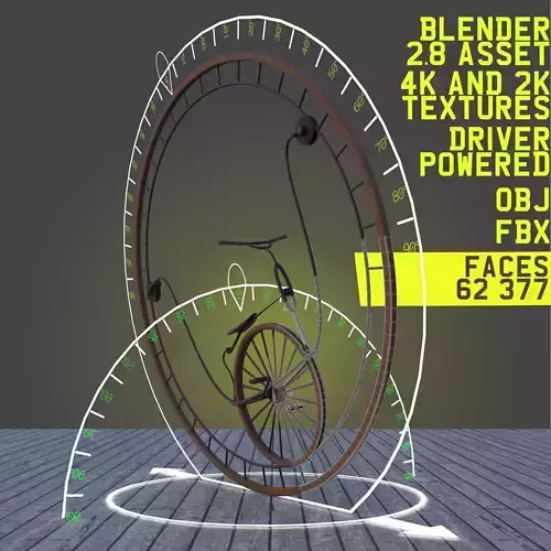 Classic Monowheel Low-poly 3D model