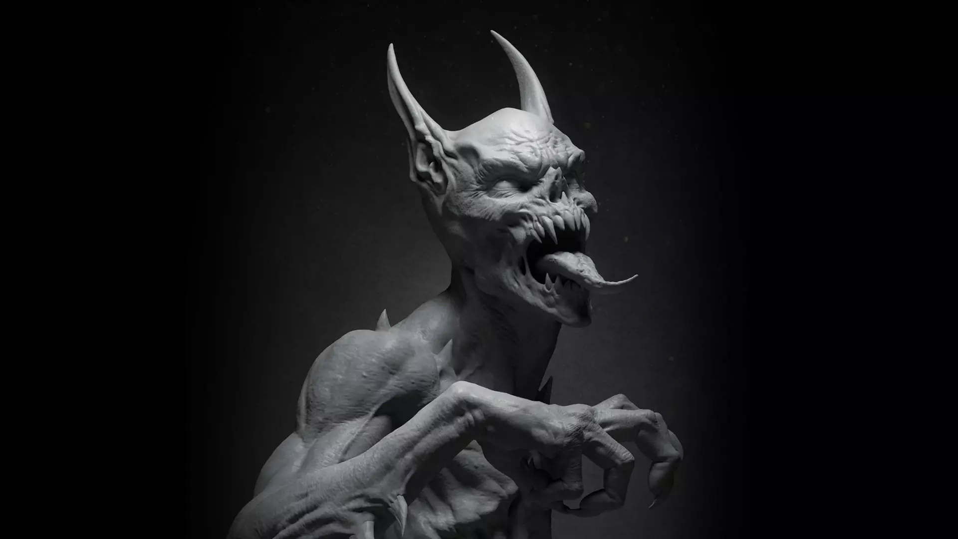 ManBat Statue 3D print model_0