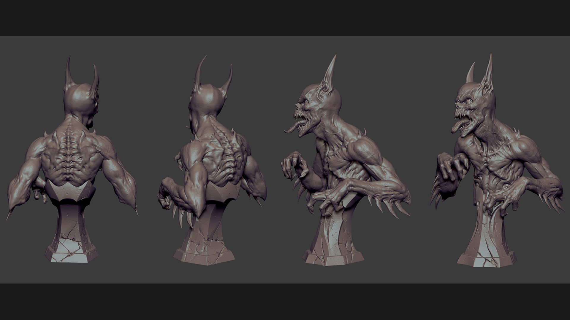 ManBat Statue 3D print model_3
