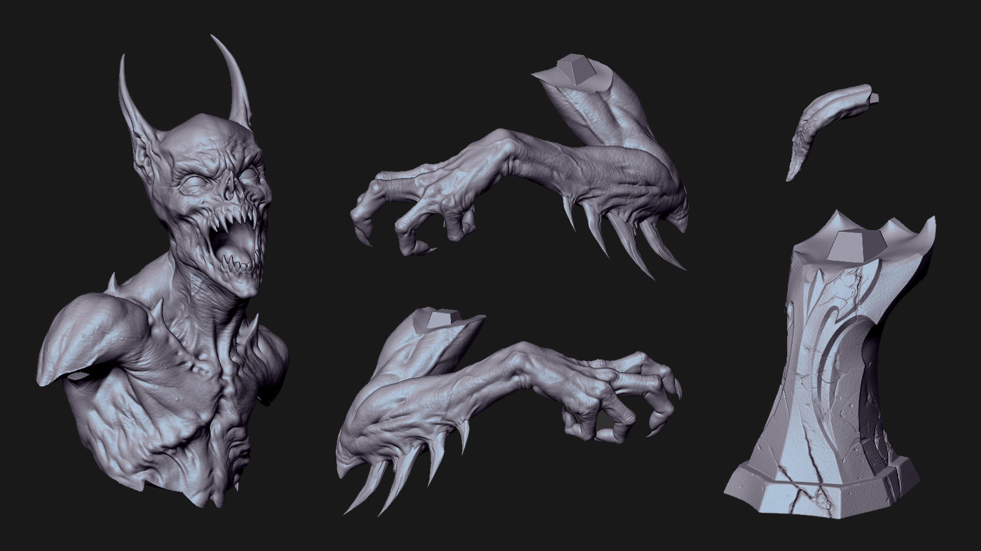 ManBat Statue 3D print model_4