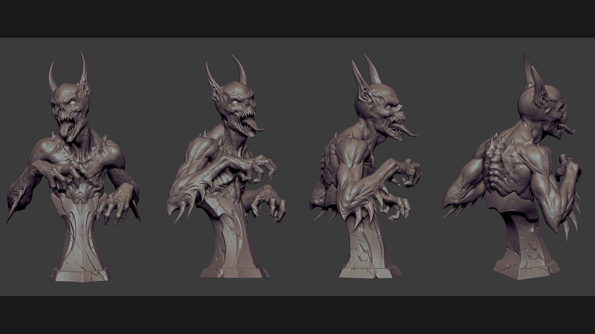 ManBat Statue 3D print model_2
