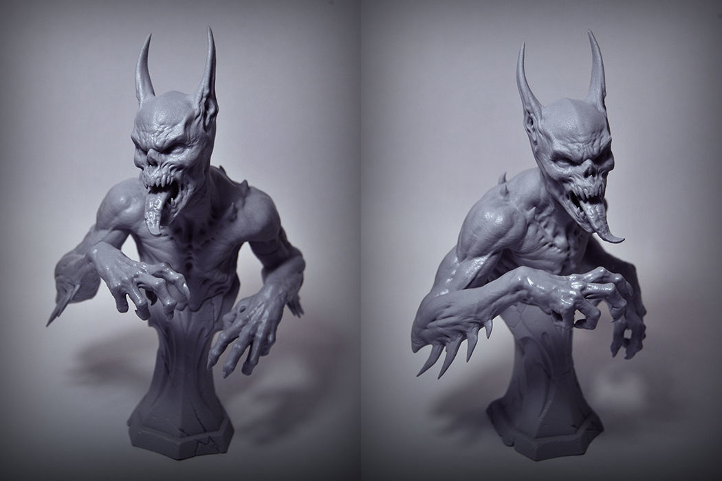 ManBat Statue 3D print model_5