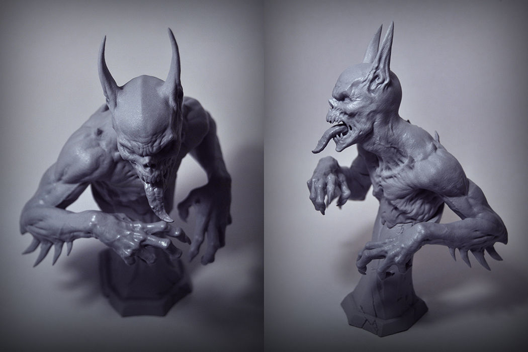 ManBat Statue 3D print model_6