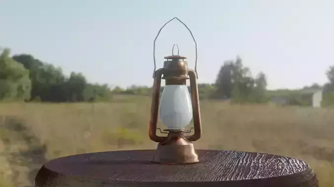 Lantern Game-ready PBR lowpoly old copper