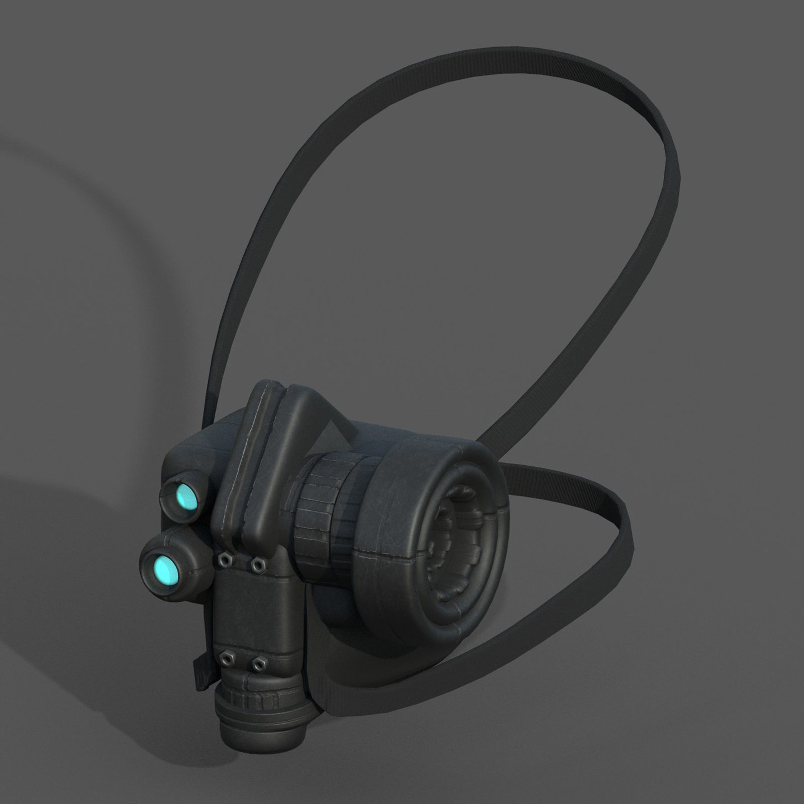 Gas mask respirator scifi futuristic 3d model Low-poly 3D model_6