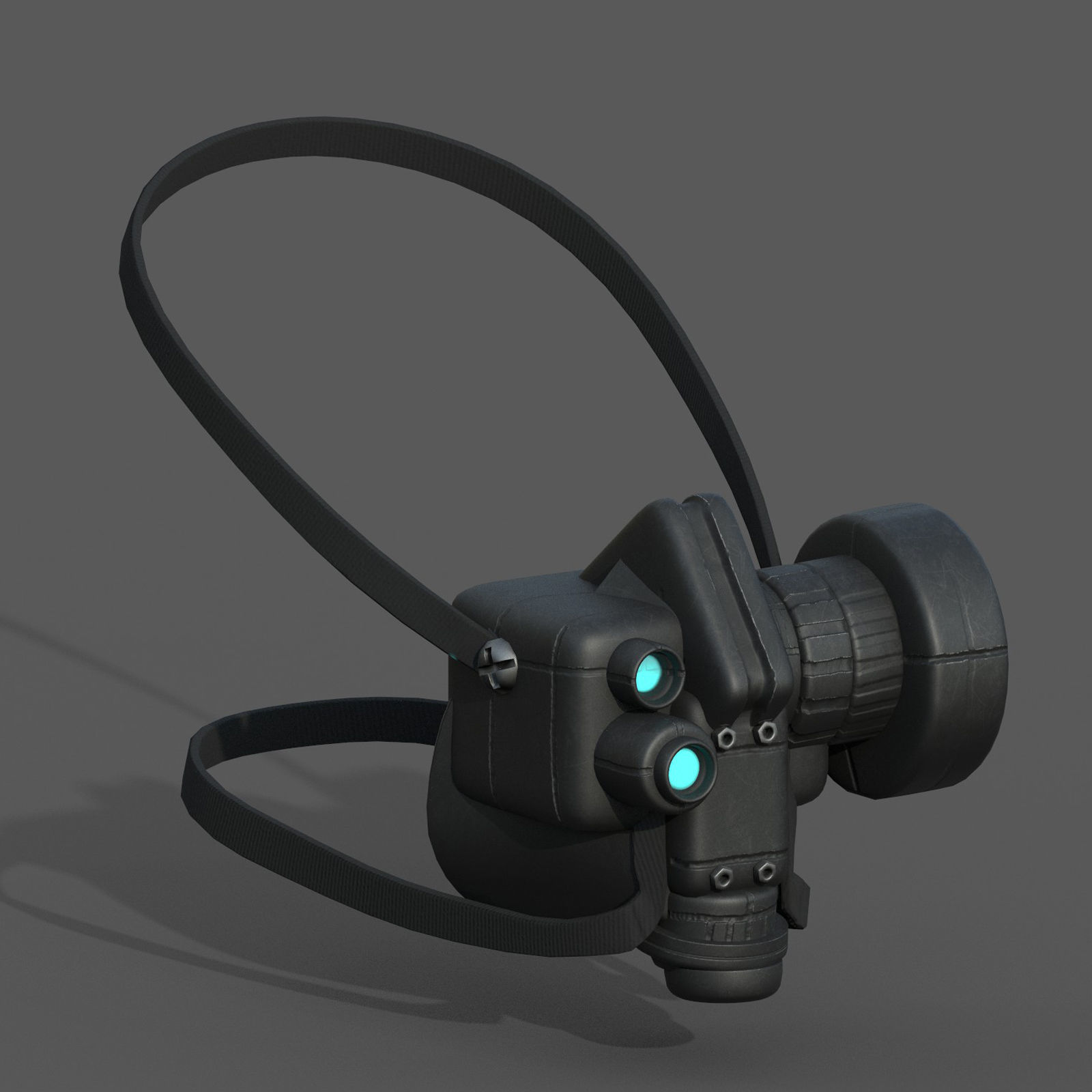 Gas mask respirator scifi futuristic 3d model Low-poly 3D model_3