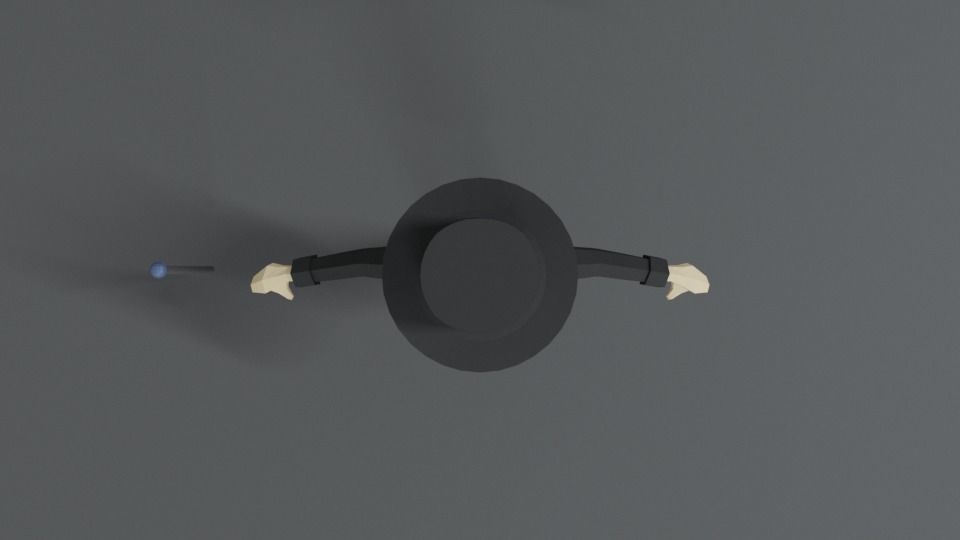 Low Poly Cartoon Tall Hat Man Low-poly 3D model_8