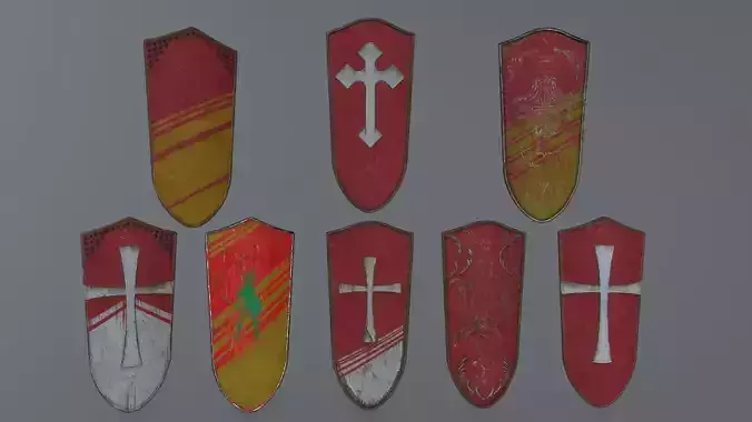 shield set roman soldier holding and sword