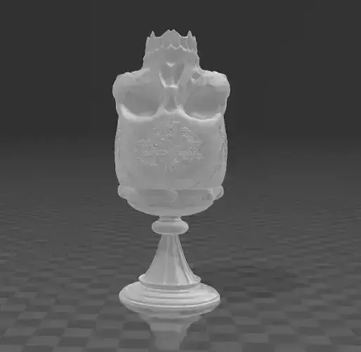 Medieval skull cup 3d model