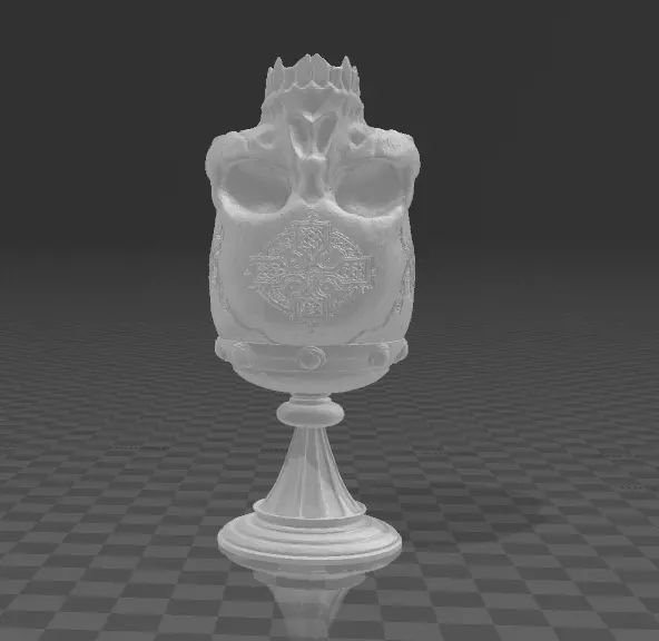 Medieval skull cup 3d model 3D print model