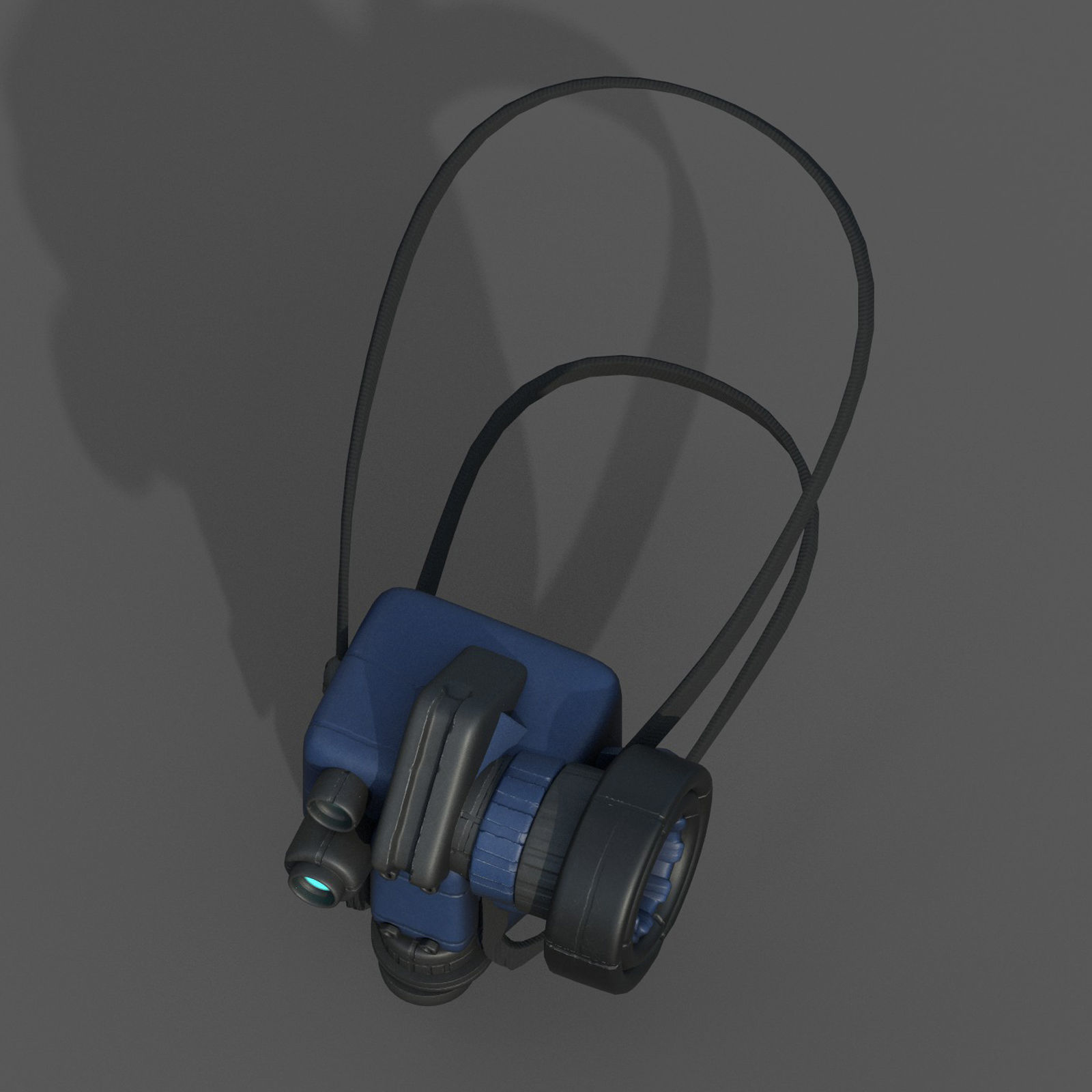 Gas mask scifi futuristic military combat  Low-poly 3D model_6