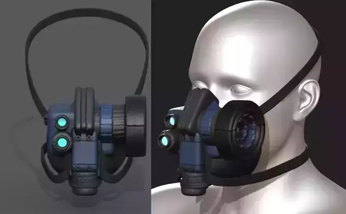 Gas mask scifi futuristic military combat 