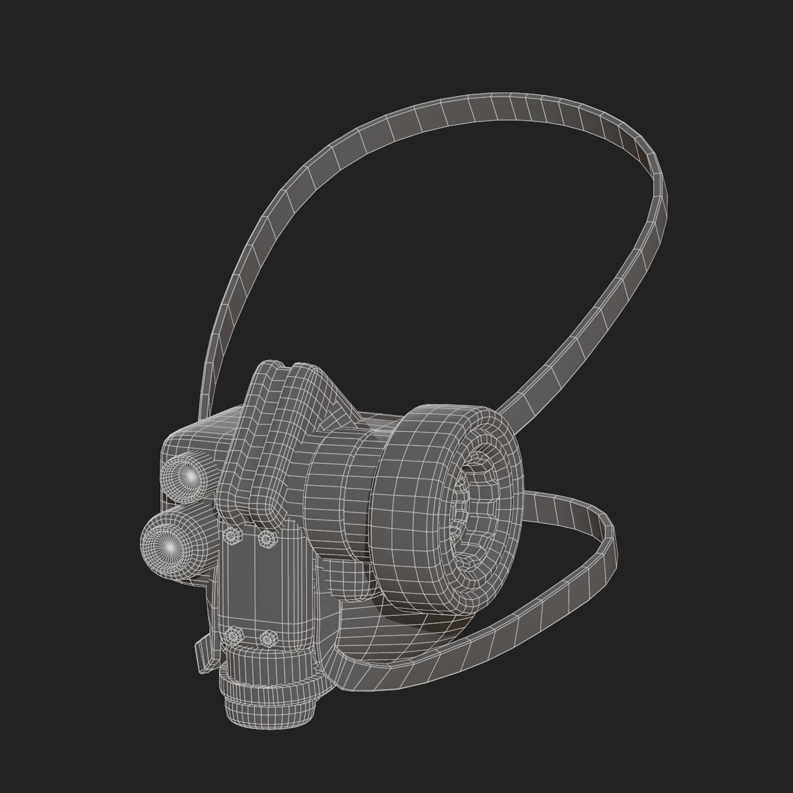 Gas mask scifi futuristic military combat  Low-poly 3D model_8