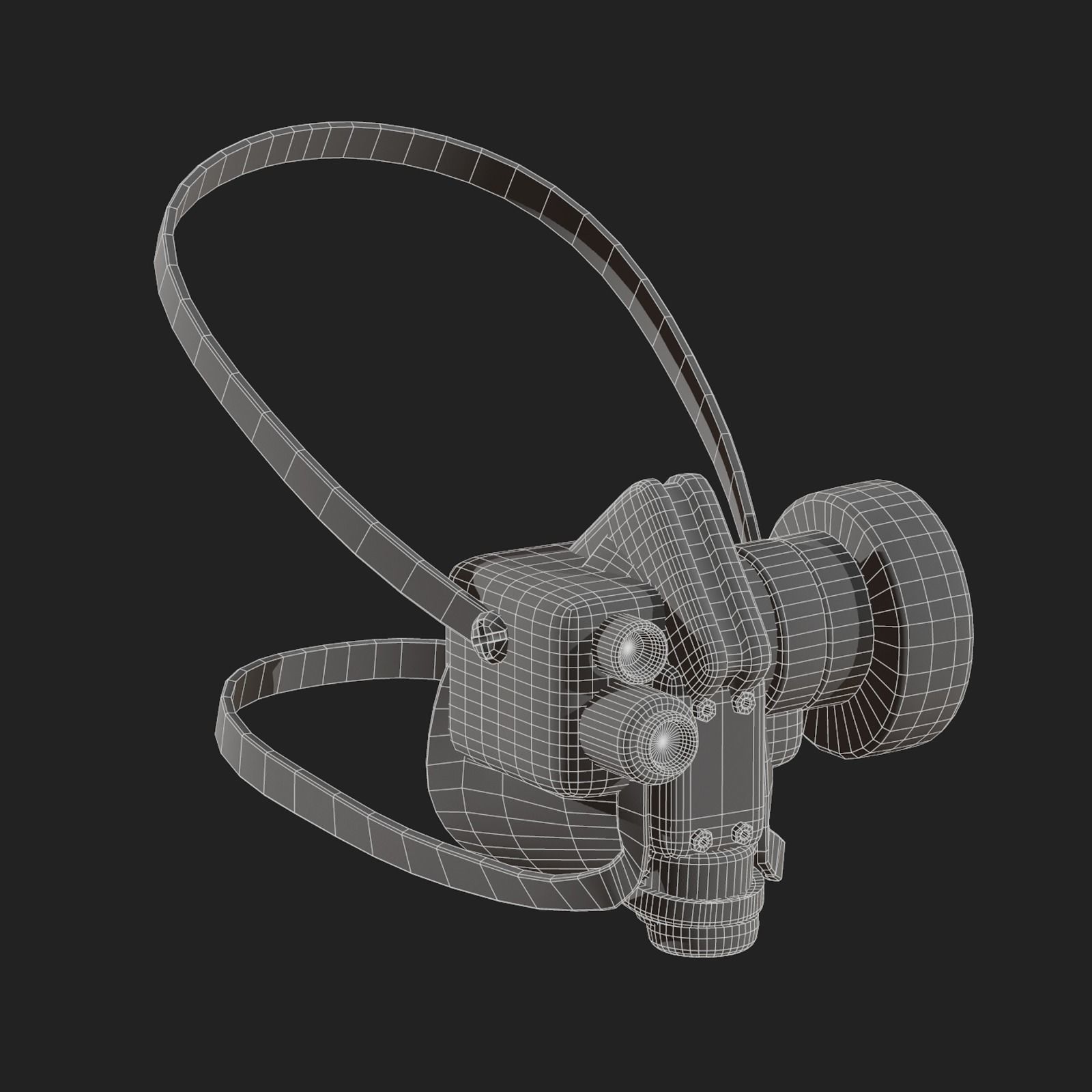 Gas mask scifi futuristic military combat  Low-poly 3D model_7