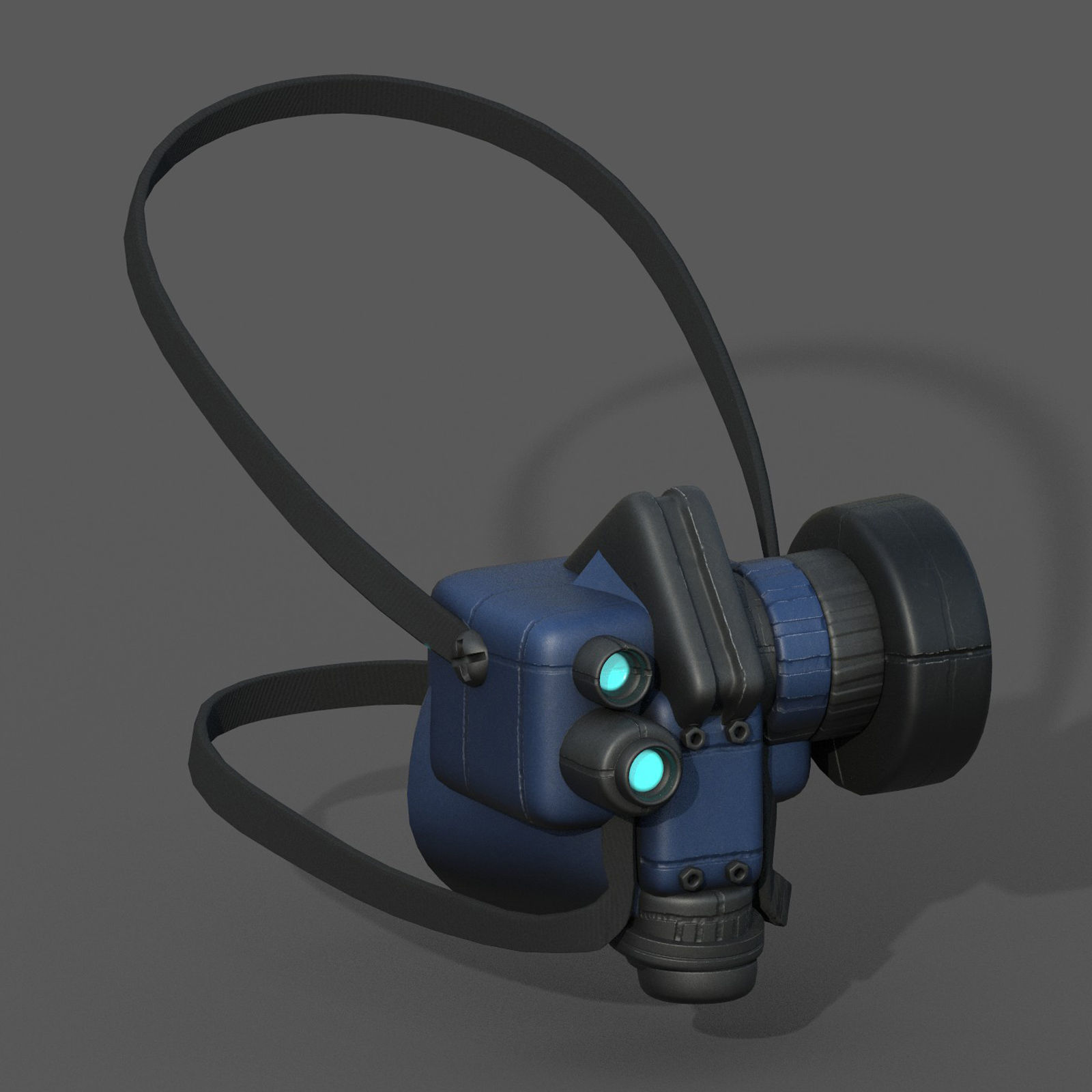 Gas mask scifi futuristic military combat  Low-poly 3D model_5