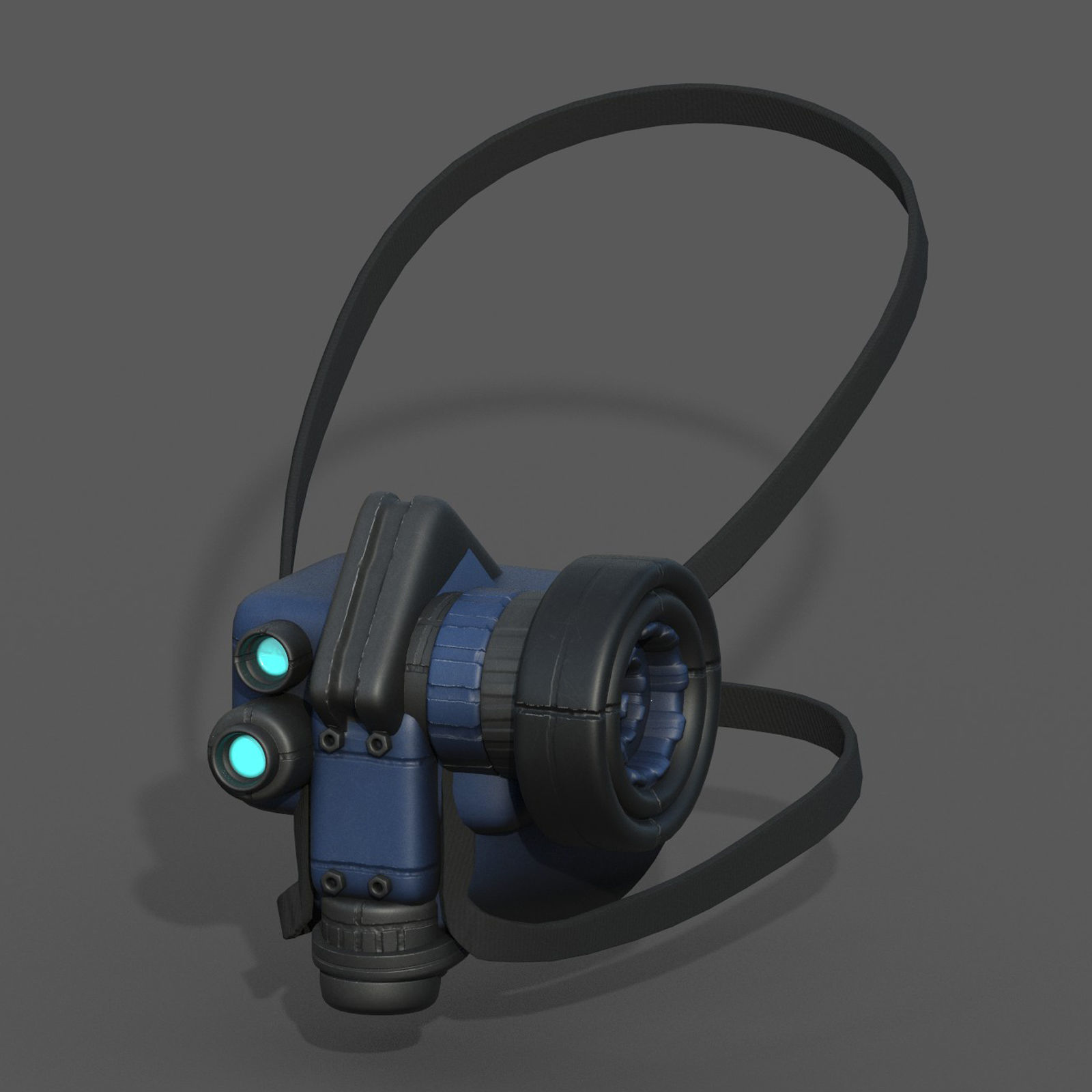 Gas mask scifi futuristic military combat  Low-poly 3D model_2