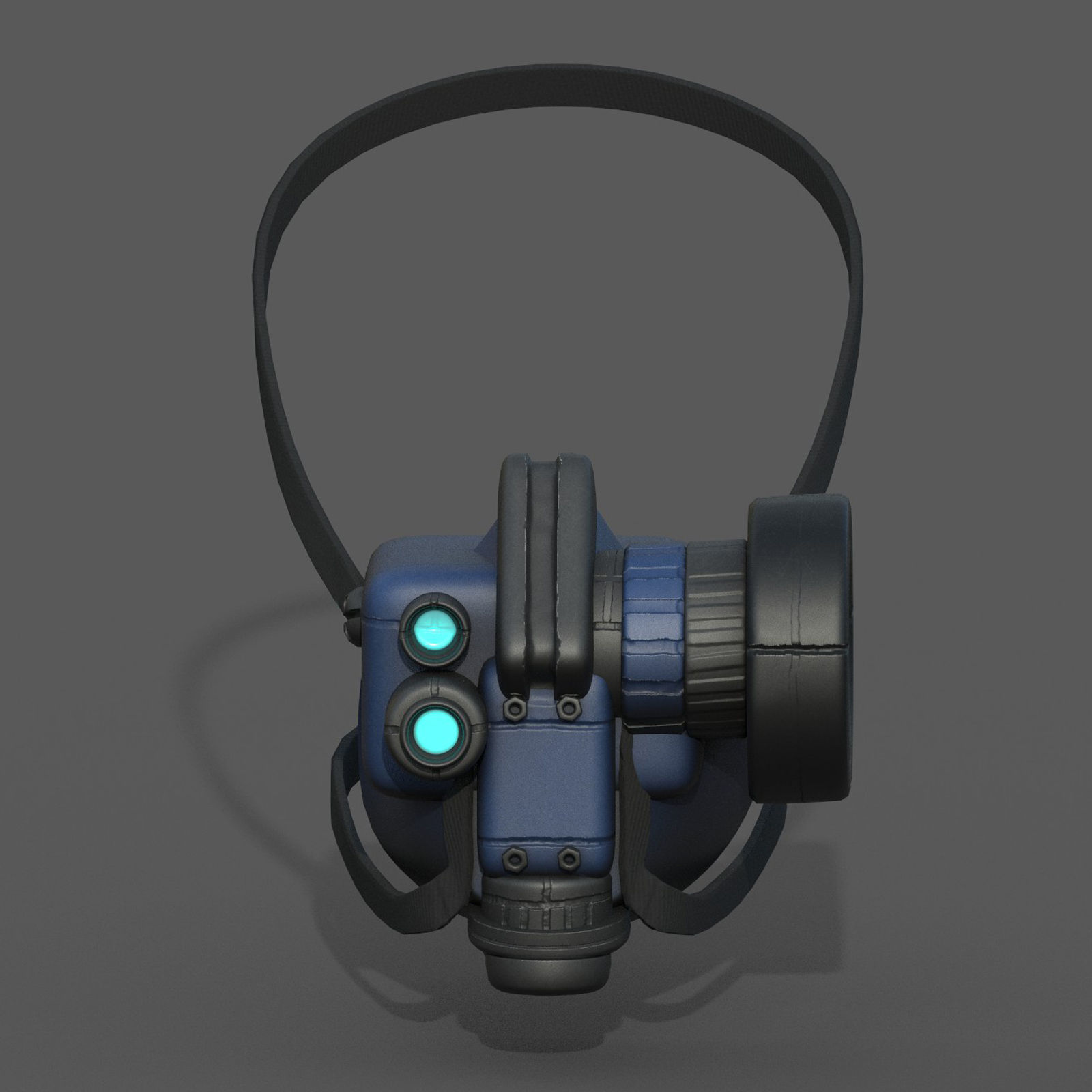 Gas mask scifi futuristic military combat  Low-poly 3D model_4