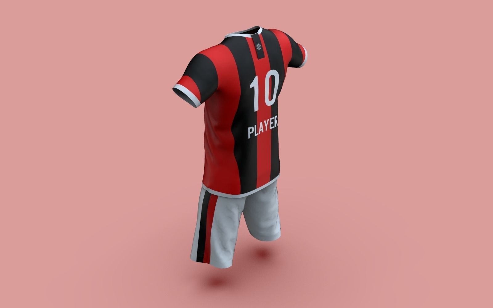 Male Jersey Template - football T shirt and shorts -with manikin 3D model_28