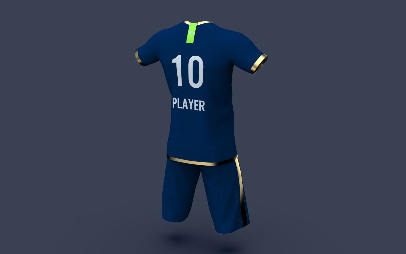 Male Jersey Template - football T shirt and shorts -with manikin 3D model_21