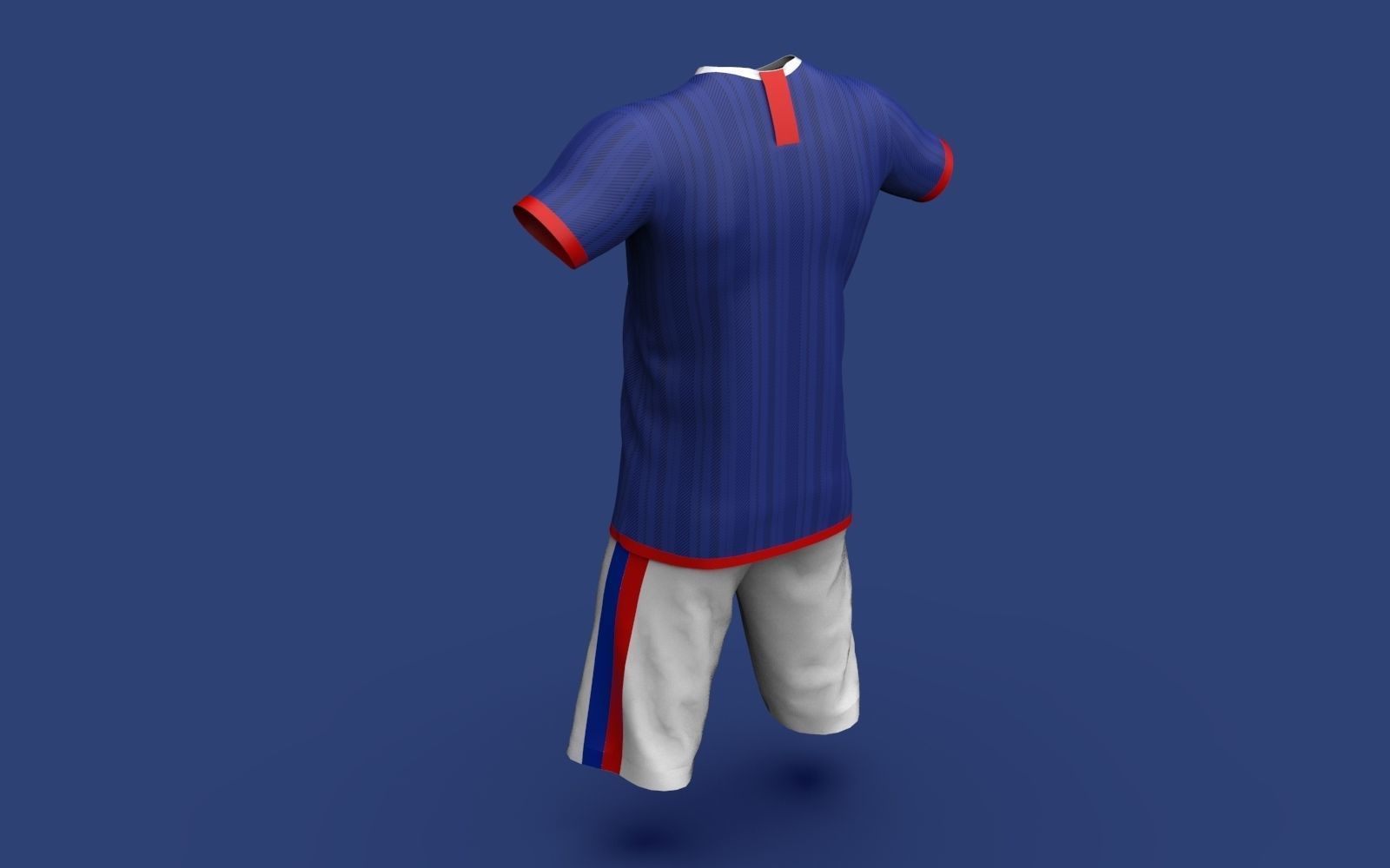 Male Jersey Template - football T shirt and shorts -with manikin 3D model_6