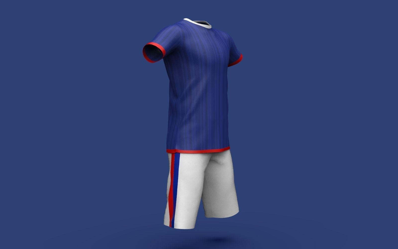 Male Jersey Template - football T shirt and shorts -with manikin 3D model_4