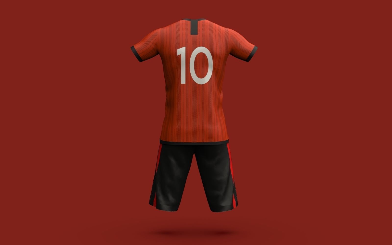 Male Jersey Template - football T shirt and shorts -with manikin 3D model_12