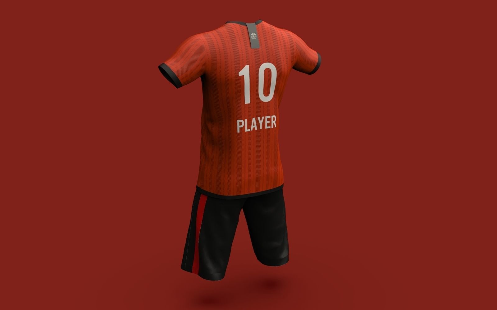 Male Jersey Template - football T shirt and shorts -with manikin 3D model_15