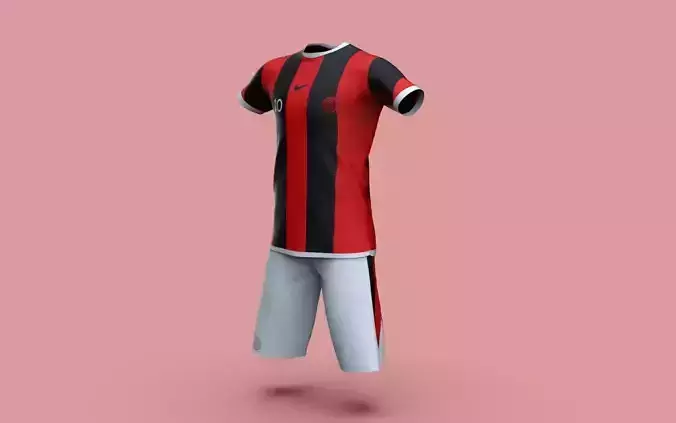 Male Jersey Template - football T shirt and shorts -with manikin 3D model