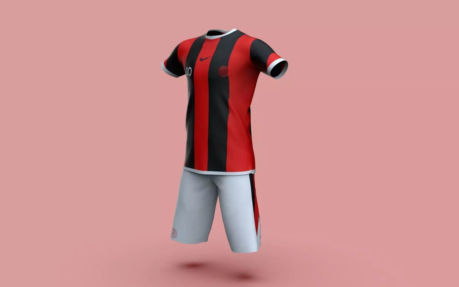 Male Jersey Template - football T shirt and shorts -with manikin 3D model_0