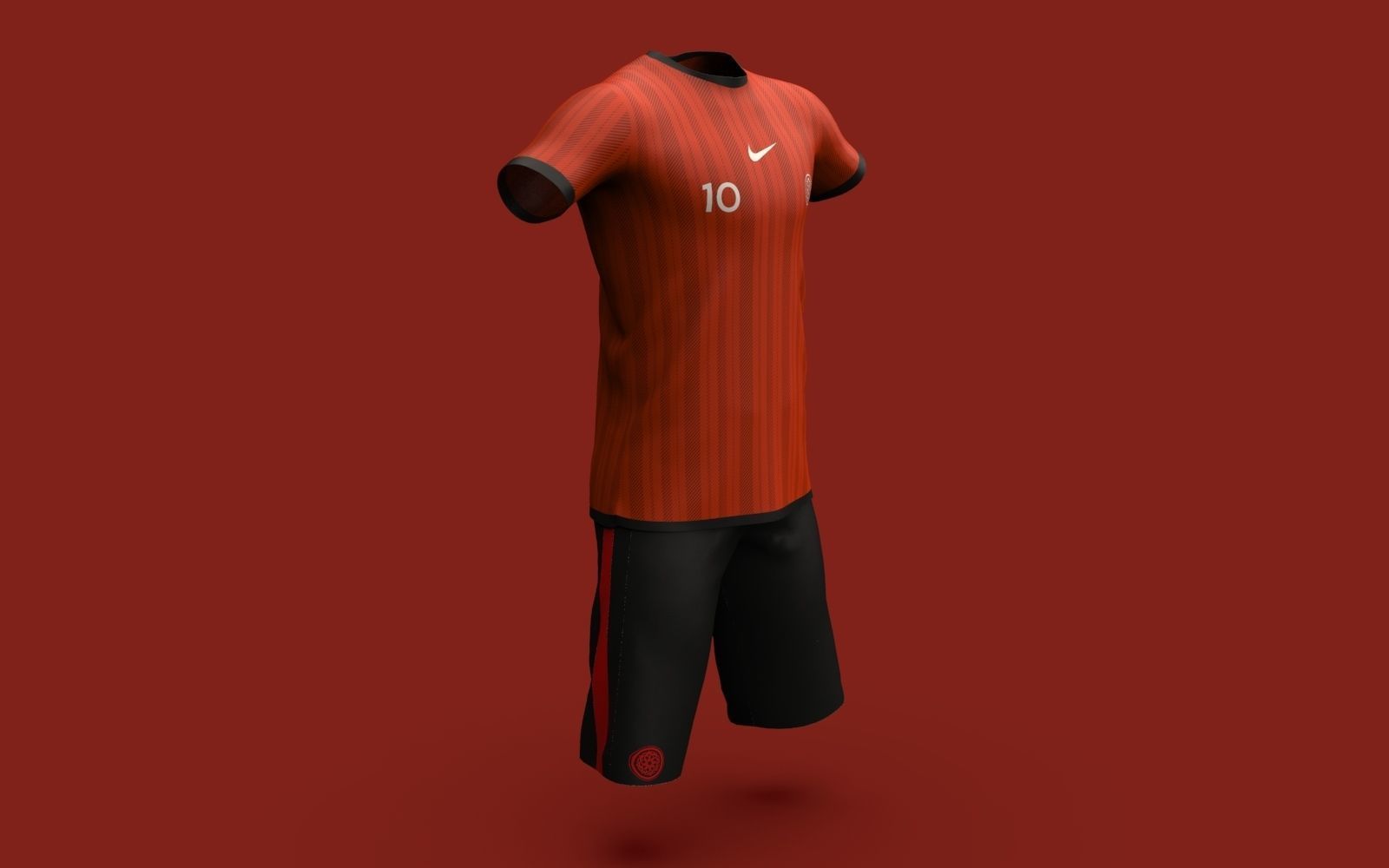 Male Jersey Template - football T shirt and shorts -with manikin 3D model_14