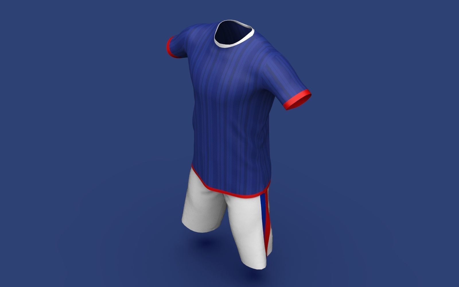 Male Jersey Template - football T shirt and shorts -with manikin 3D model_5