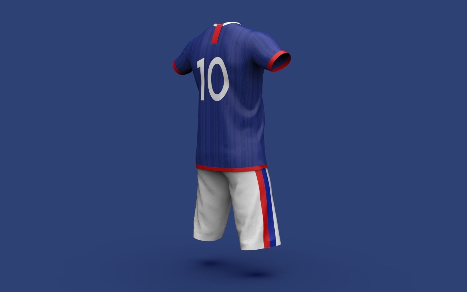 Male Jersey Template - football T shirt and shorts -with manikin 3D model_8
