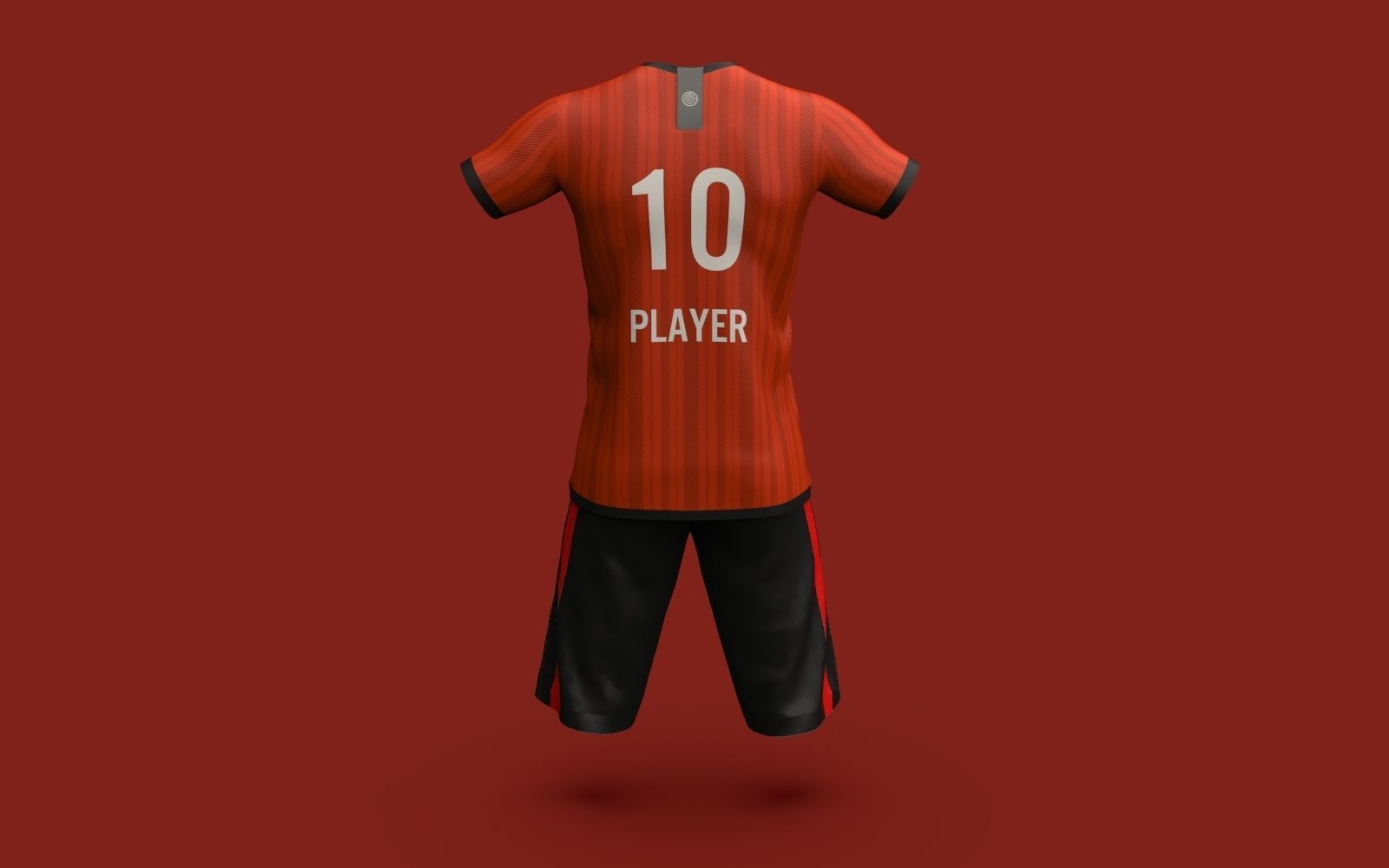 Male Jersey Template - football T shirt and shorts -with manikin 3D model_16